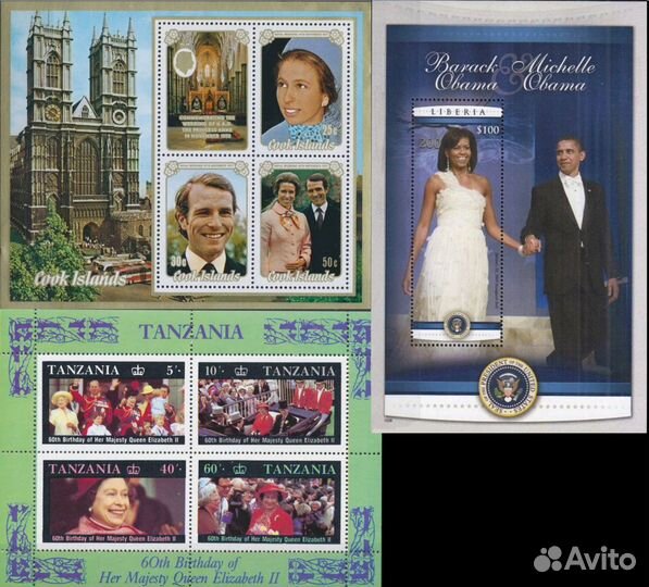 Марки. Блоки. Аджман, Ливия, Либерия, Нигер. (MNH)