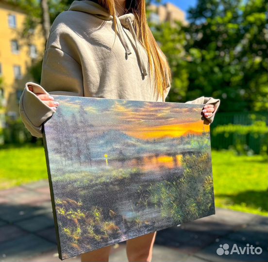 Портрет по фото на холсте