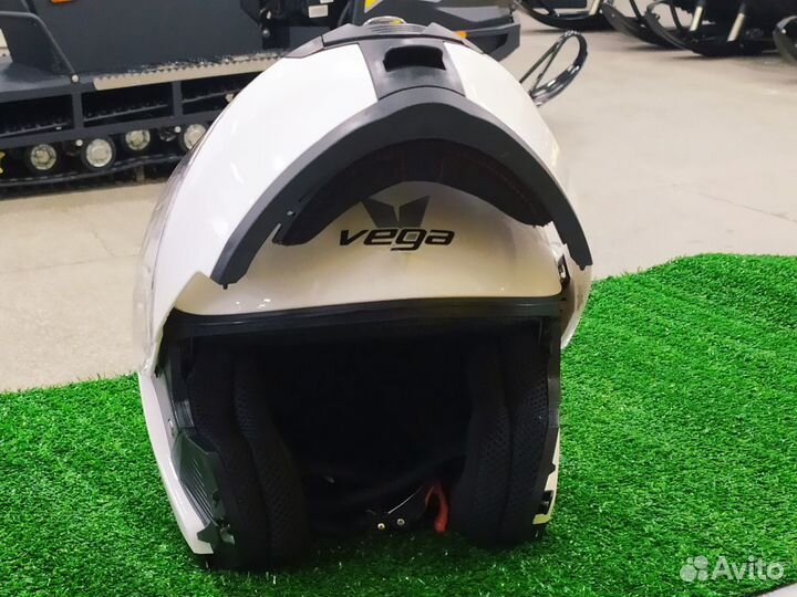 Шлем Снегоходный с подогревом (модуляр) Vega White