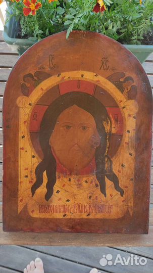 Старинная икона Спас Нерукотворный Север 45*33, 5