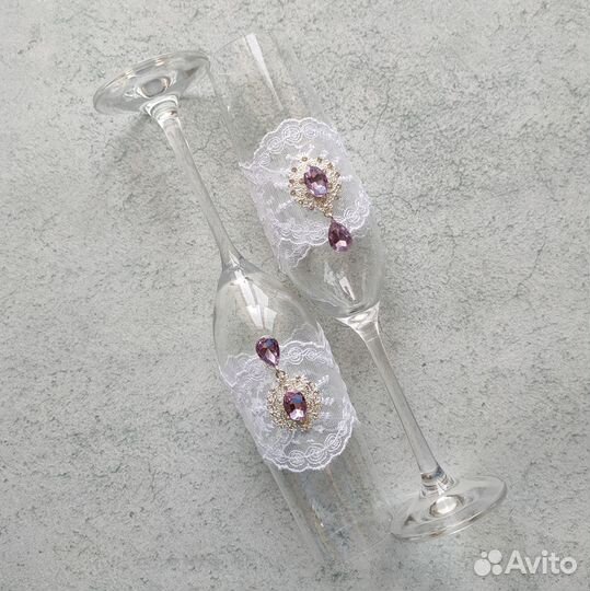 Свадебные бокалы ручной работы в наличии