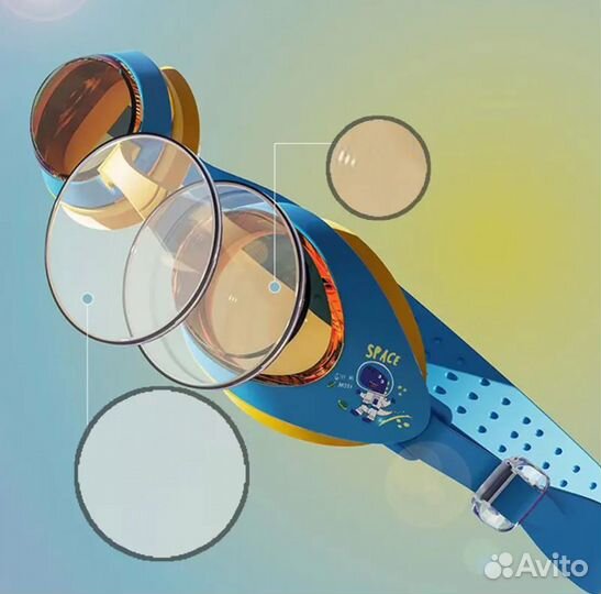 Очки и шапочка для плавания детские набор. Новое