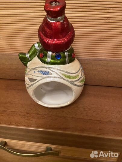 Подсвечник статуэтка снеговик