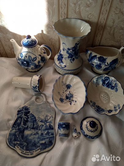 Гжель СССР посуда