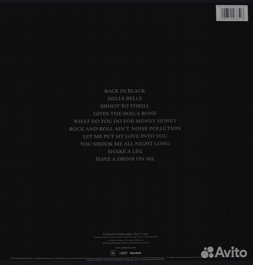Виниловые пластинки AC/DC Back in black