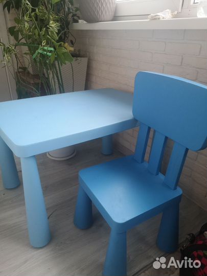 Детский стол и стул IKEA mammut маммут