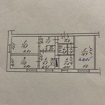 4-к. квартира, 68 м², 1/2 эт.