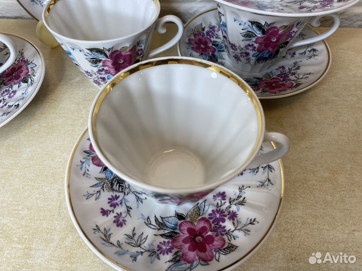 Кофейная чайная пара костяной фарфор лфз