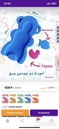 Ванночка для купания малышей с термометром