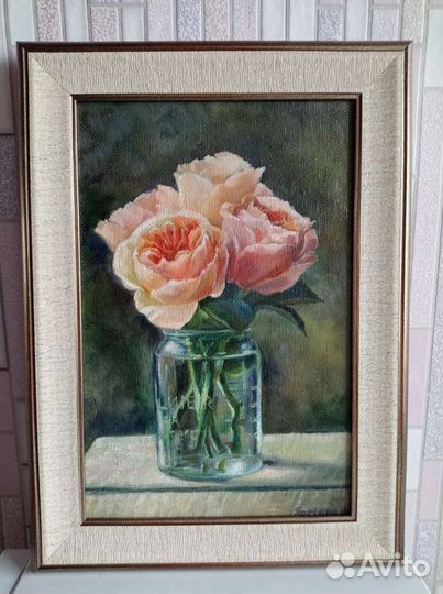 Заказать картину, картина, розы маслом