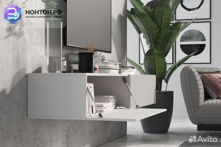 Тв-тумба somero белый / белый глянец