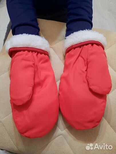 Варежки Норвежские, плащевка на меху, новые