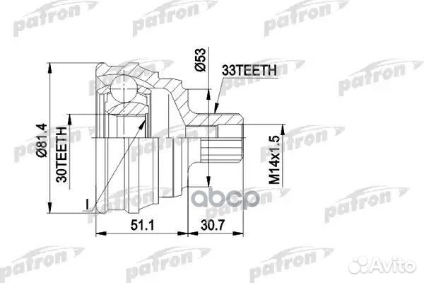 Шрус наружн к-кт 33x53x30 audi: 80 PCV1066 patron