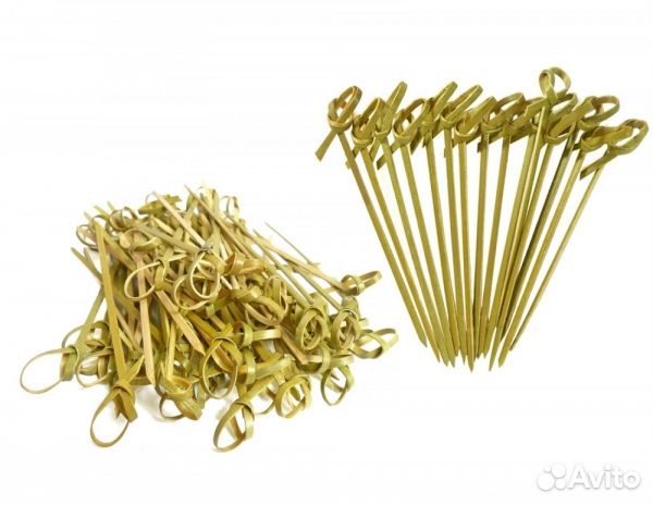 Шпажки пики узелок бамбуковые для канапе 9 см