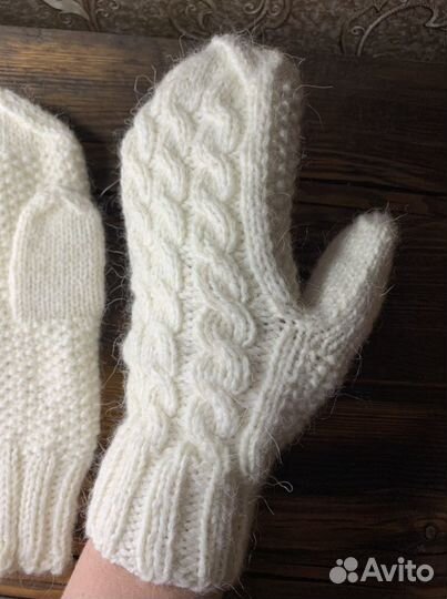Варежки 100 проц. шерсть ручная вязка (новые)