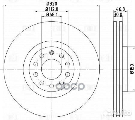 Диск тормозной для а/м Audi A4 (94) / (00) / (04