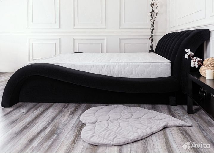 Кровать 140х200 Мадрид черный велюр