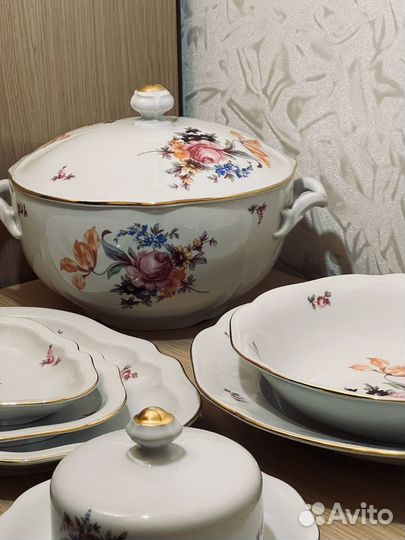 Сервиз столовый Bohemia(Мейсенский букет ) 32 пред