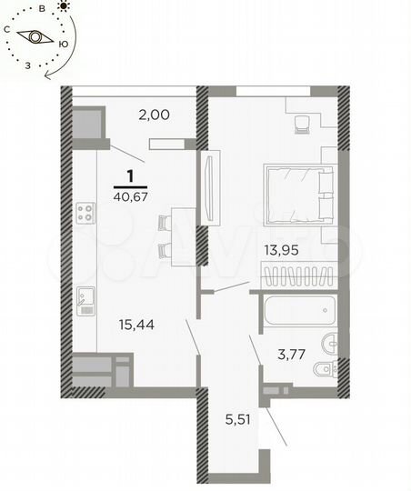 2-к. квартира, 57,8 м², 21/24 эт.