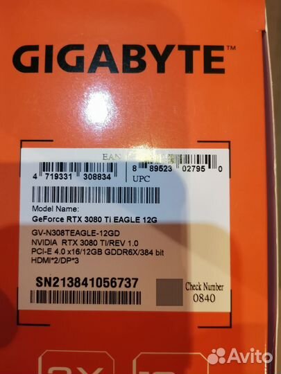 Видеокарта rtx 3080 ti 12gb