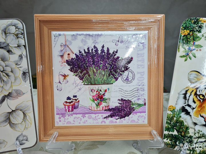 Подставки под горячее керамика на пробке в ассорт