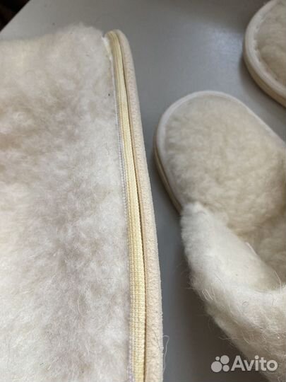 Чуни меховые шерстяные, тапочки из меха