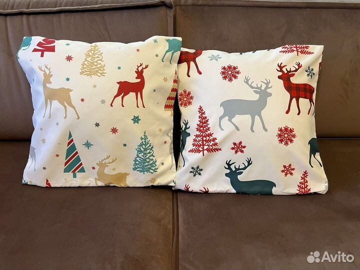 Комплект новогодних наволочек на подушку 45 х 45