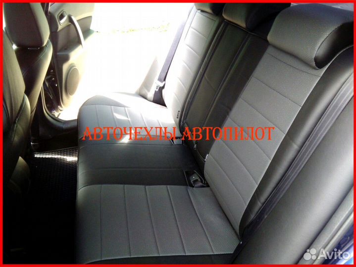 Чехлы Автопилот Mazda 6 gh из экокожи чёрно-серые