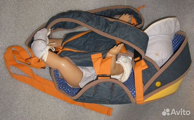 Рюкзак кенгуру переноска для детей Original jeans