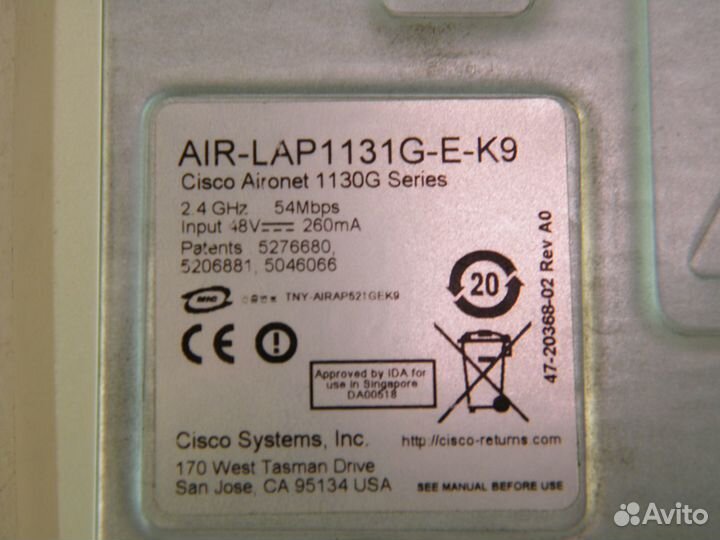 Точка доступа Cisco (AIR-AP1131G-E-K9)
