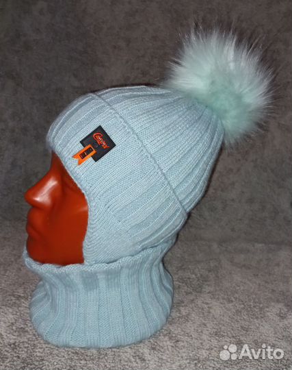 Детская шапка+снуд для мальчика(зима)