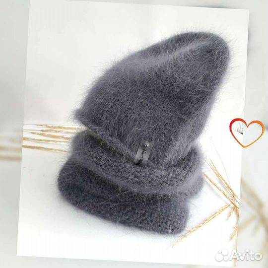 Шапка со снудом из пуха норки