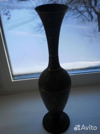 Ваза латунная индия времён СССР Высота 348 мм