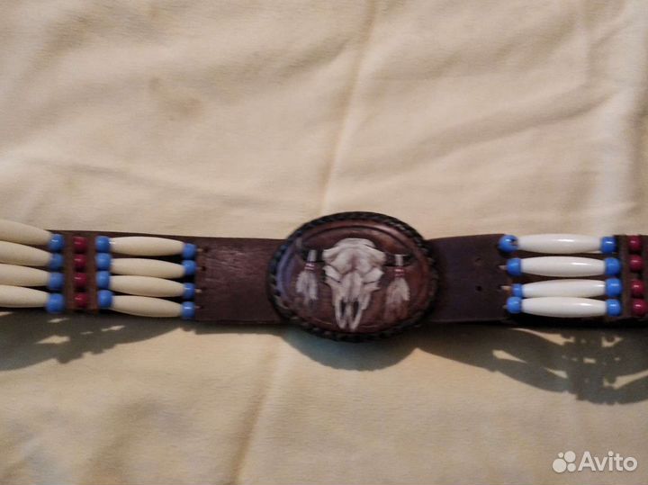 Мужской кожаный ремень ручной работы