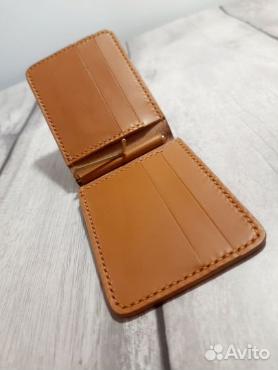 Зажим, Держатель для купюр натуральная кожа