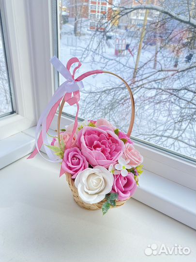 Букет из роз на мыльной основе