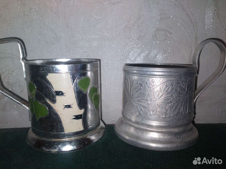 Красивые подстаканники береза СССР Винтаж