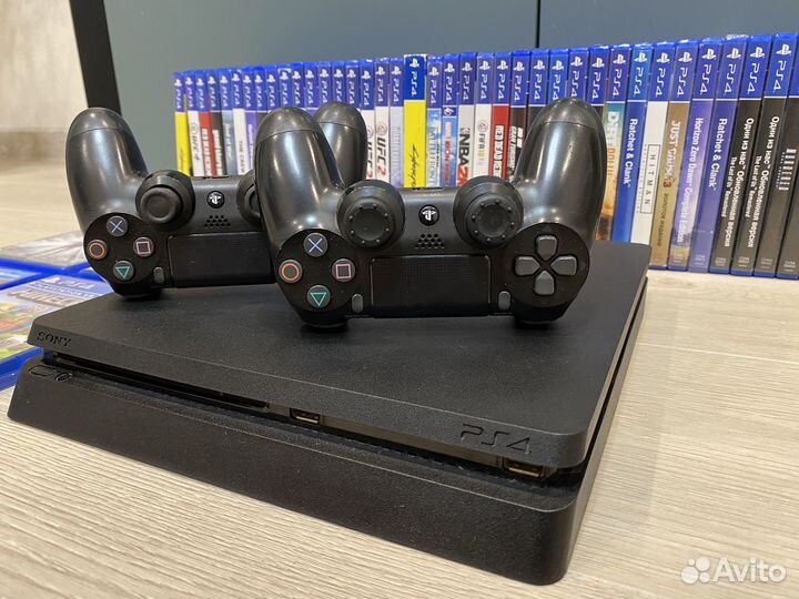 Sony PS4 Slim 1тб +2джоя +10игр