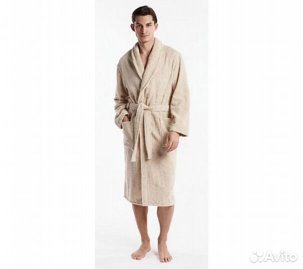 Халат махровый мужской Home One темно-бежевый, раз