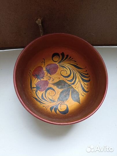 Чашки деревянная 2 штуки одинаковые Хохлома