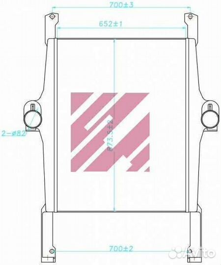 Интеркулер Iveco 873x652x52