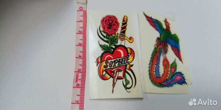 Переводные татуировки, переводилки птица, меч