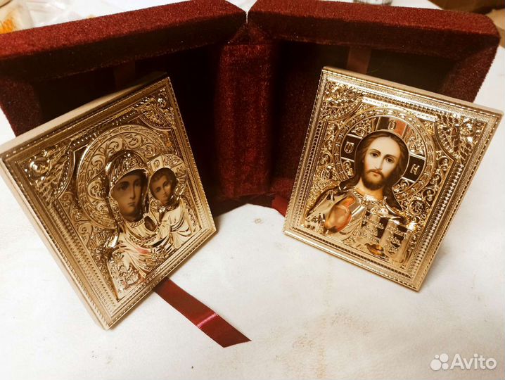 Икона, бархат, складень