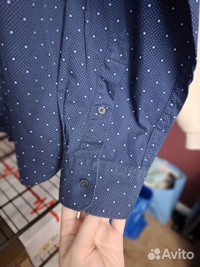Рубашка мужская Zara, XL (р. 52), синяя