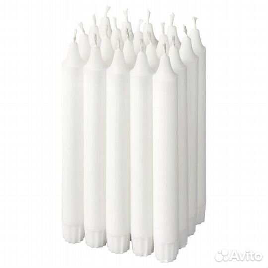 Свеча неоплывающая, белый, 20 шт IKEA Икеа
