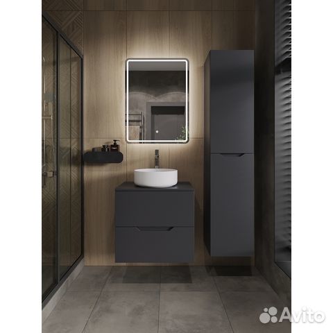 Тумба с раков. 60 графит/бел. Li-60tugmdf+B09-360W