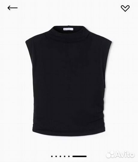 Черный облегающий топ с драпировкой Gloria Jeans