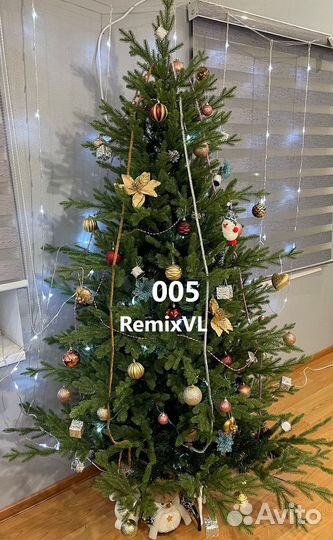 Елка новогодняя 210см Силиконовая искуственная 005