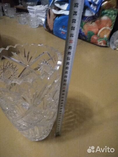 Крупная хрустальная ваза Богемия,Чехия