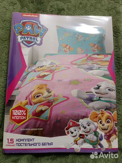 Комплект постельного белья щенячий патруль новый
